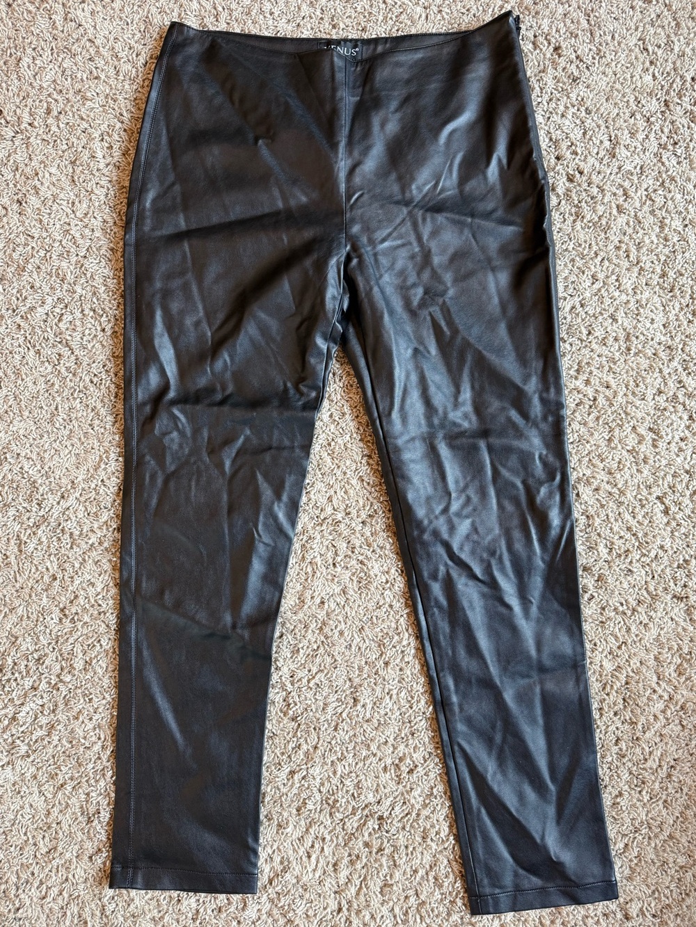 VENUS Black Faux Leather pants